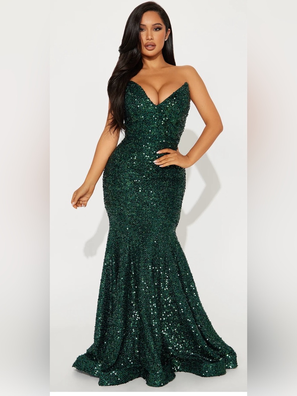 Emerald Sequin Mermaid Dress - Sz 1X
